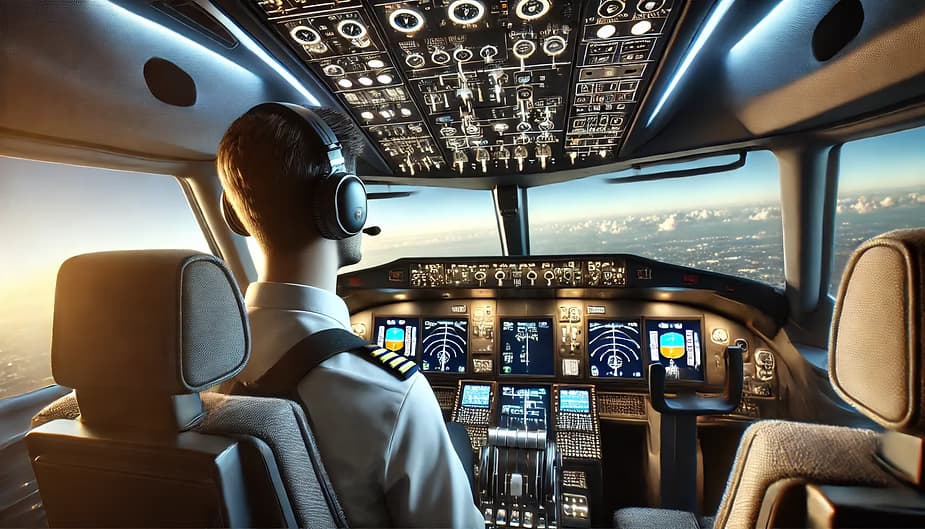 Pilotas orlaivio kabinoje naudoja radijo ryšį